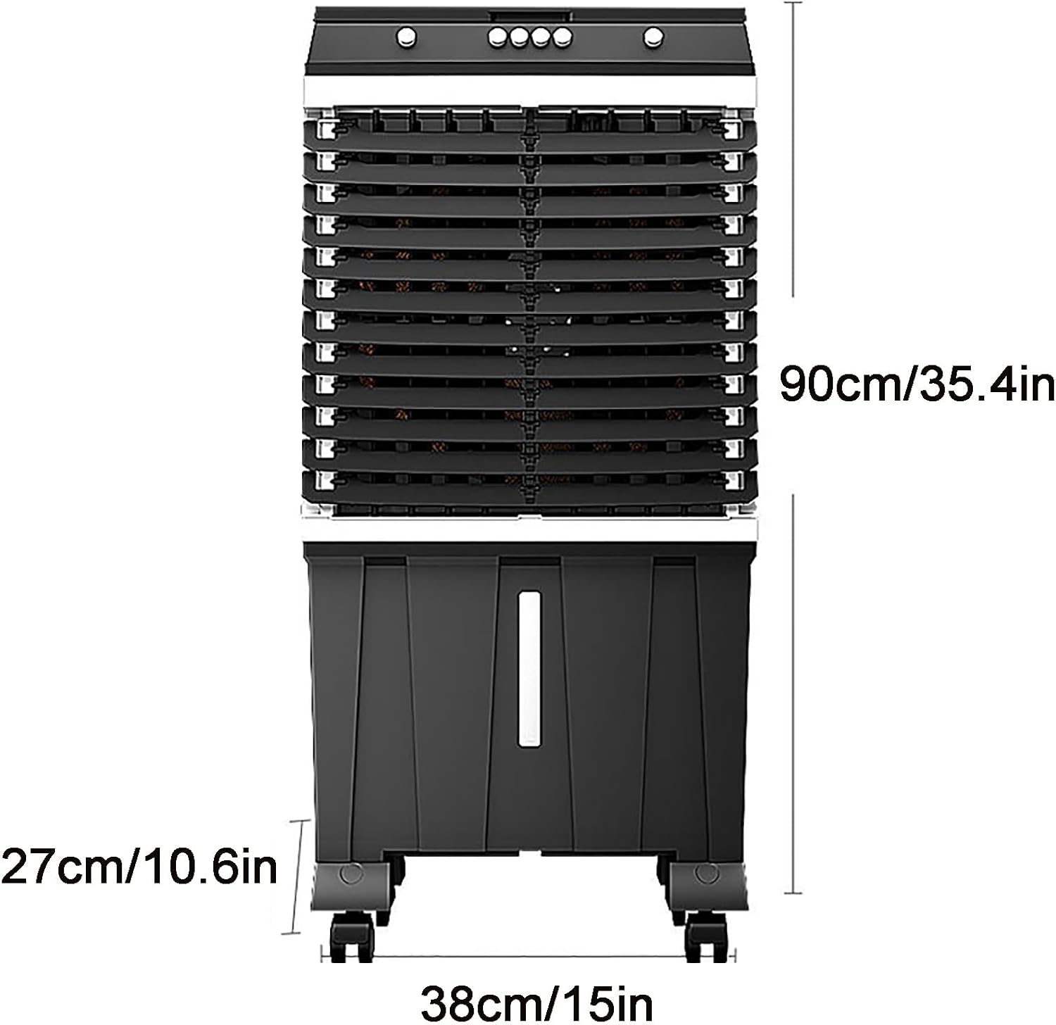 PINNKL Portable Evaporative Cooler, Air Cooler, 120°Oscillation Swamp Cooler, 4 Universal Wheel, 3 Wind Speeds for Outdoor Indoor Use