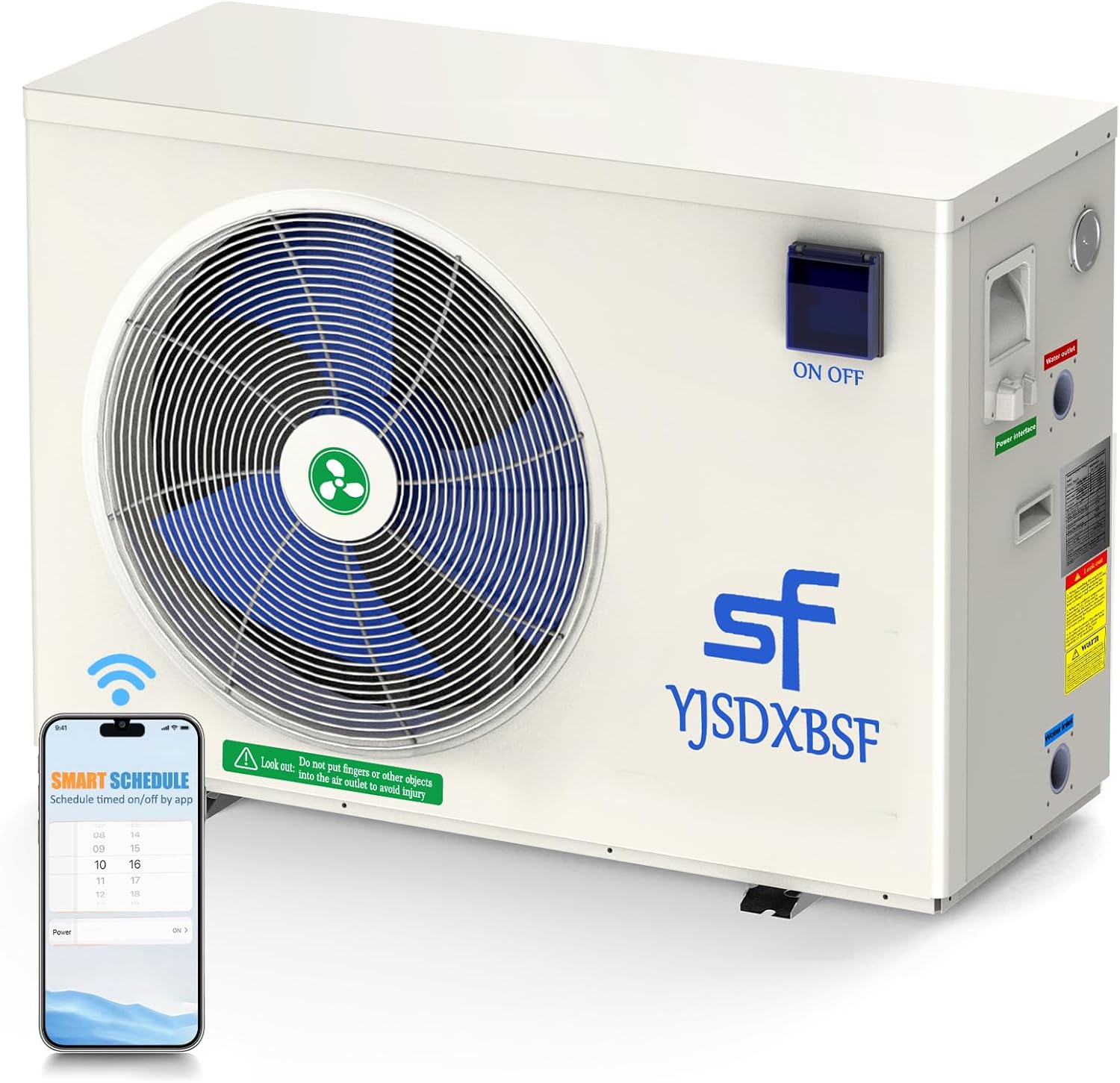 12,000 Gallon Electric Pool Heater, Suitable for Above Ground Pool Heaters, 50,000 BTU Pool Heat Pump, Supports WiFi Timer, Dual-Mode Heating and Cooling Pool Heater, 220V-240V