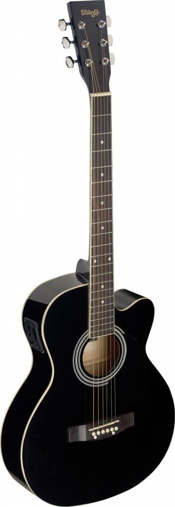 Stagg SA20ACE BLK Auditorium Cutaway Acoustic-Electric Guitar - Black