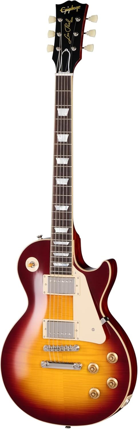 Epiphone Inspired by Gibson Custom 1959 Les Paul Standard Reissue, Deep Cherry Sunburst with Case