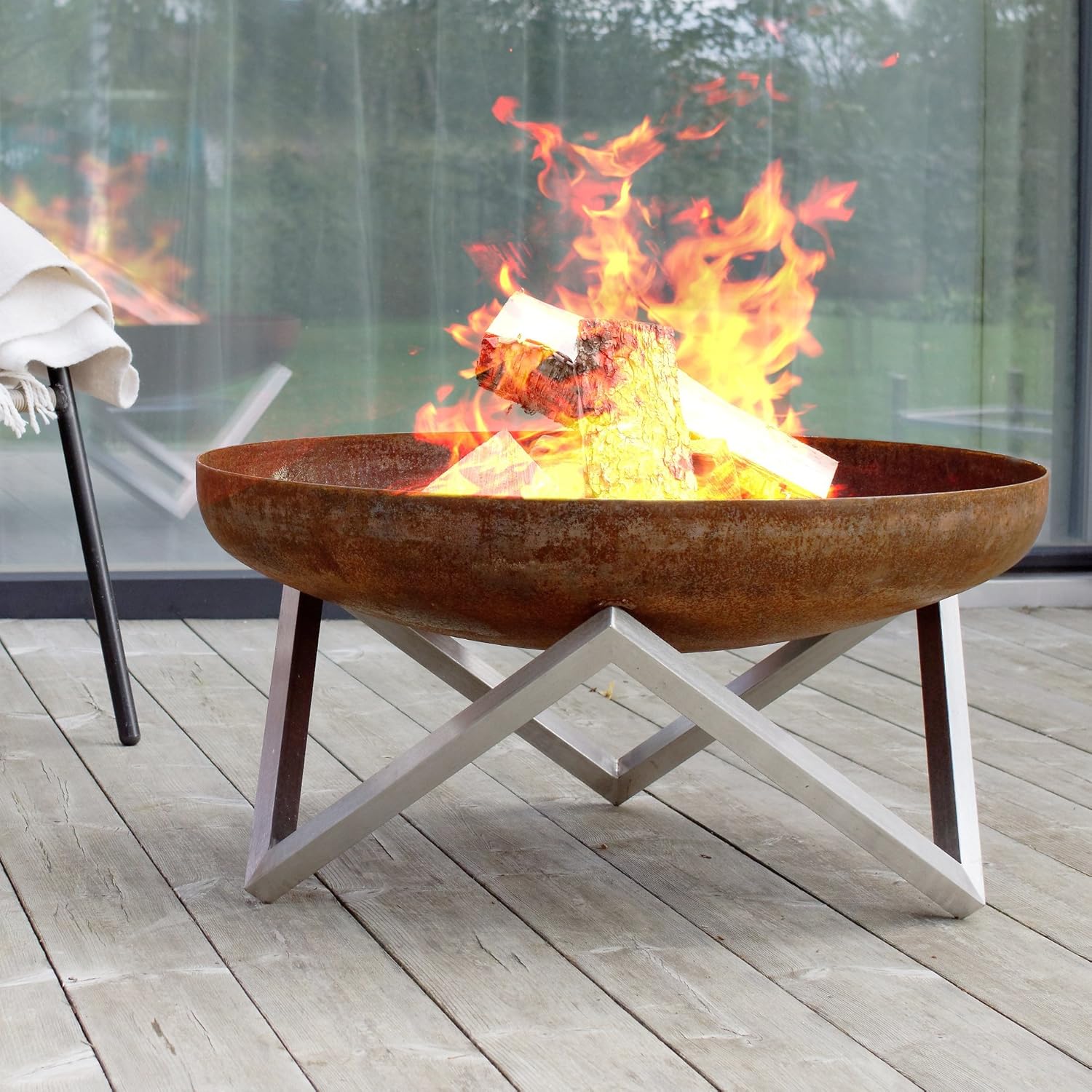Curonian Memel Solid Steel Large Fire Pit
