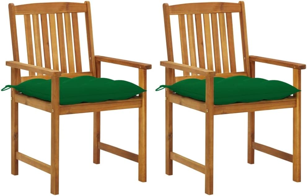 Patio Chair Patio Chairs with Cushions 2 pcs Solid Acacia Wood