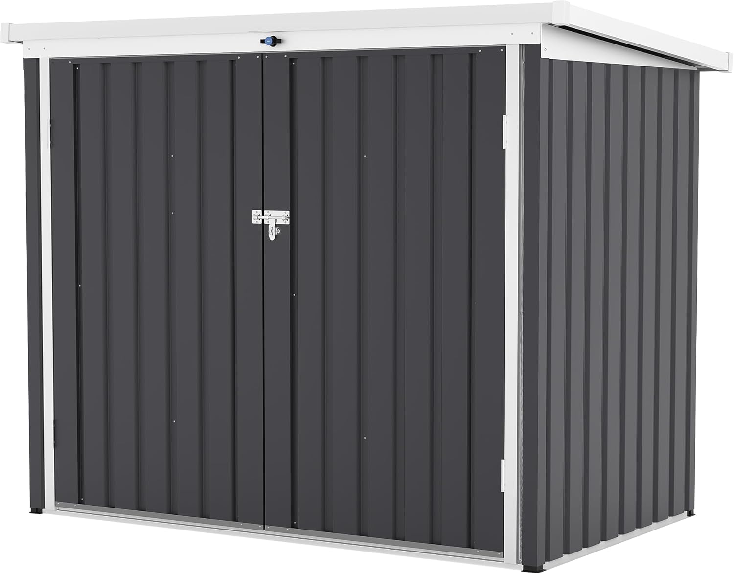 Spacious Weather-Resistant Metal Outdoor Storage Outdoor Storage Unit - Double Front Doors & Top Opening - Secure and Durable Waste Bin Enclosure for Yard or Garden - Large Capacity Trash