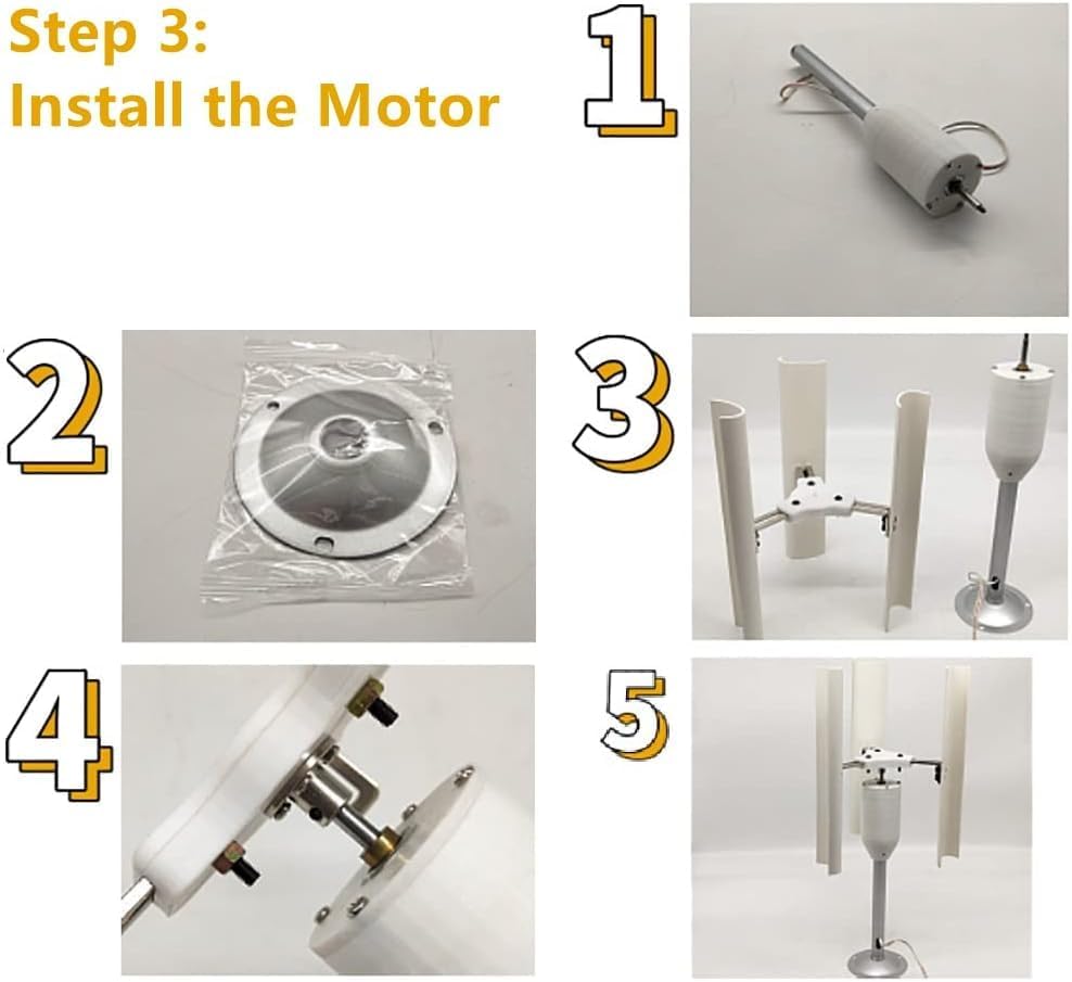 35 W Wind Turbine, Wind Turbine Generator, Wind Turbine Generator Kit for Home 5 Blade Vertical Wind Turbine, Three-Phase Permanent Magnet Generator, for Teaching Physical Power Generation Principle