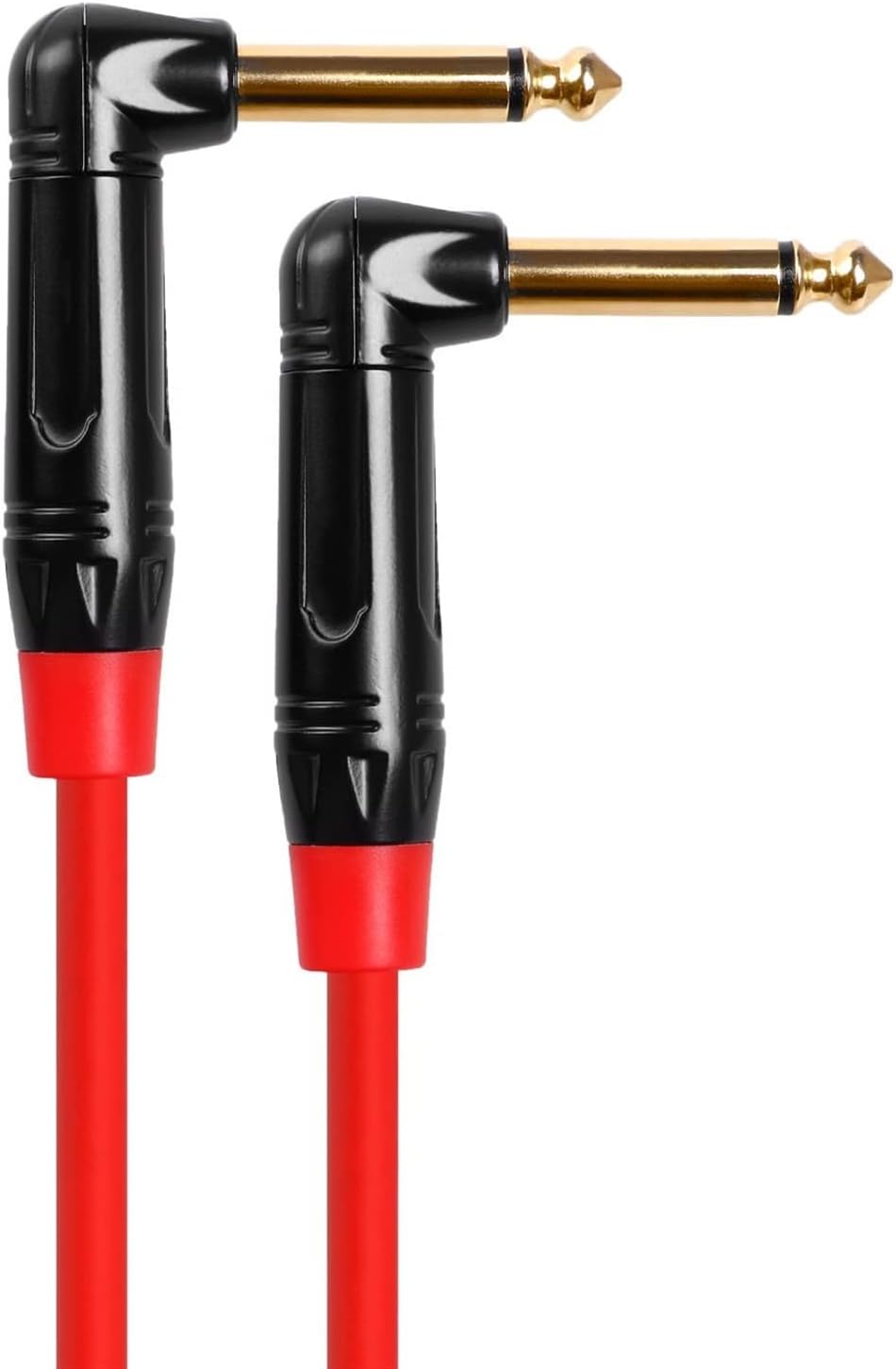 Guitar Cable 1/4 Inch to 1/4 Inch Right Angle 6.35mm to 6.35mm Guitar Cable for Amplifier E-Piano (Color : Crimson, Size : 10m)