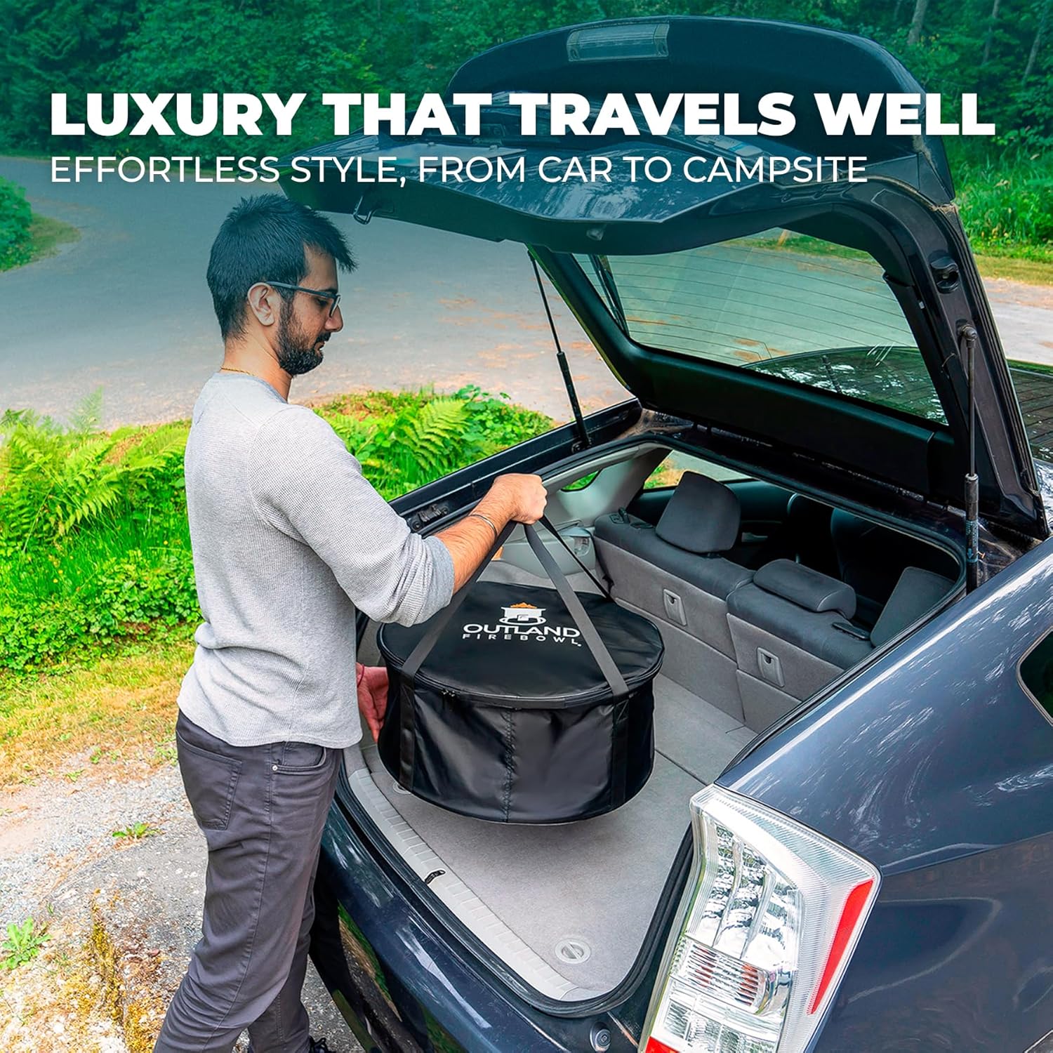 Outland Living 762 UV and Weather Resistant Cypress Fire Pit Carry Bag, Fits 21-Inch Diameter Outdoor Propane Gas, Black