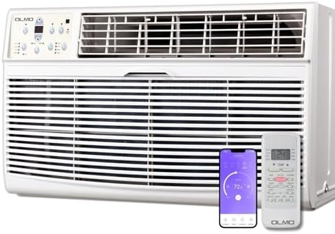 OLMO 12,000 BTU 115V Through-the-Wall Air Conditioner – Cooling Only – Includes Remote Control & Built-In Wireless Smart Kit – R-32 Refrigerant