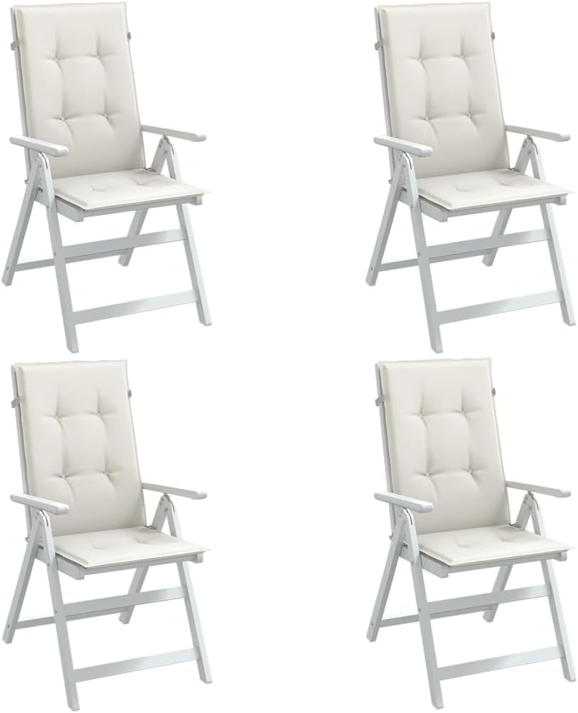 Highback Chair Cushions 4 pcs Melange Cream 47.2