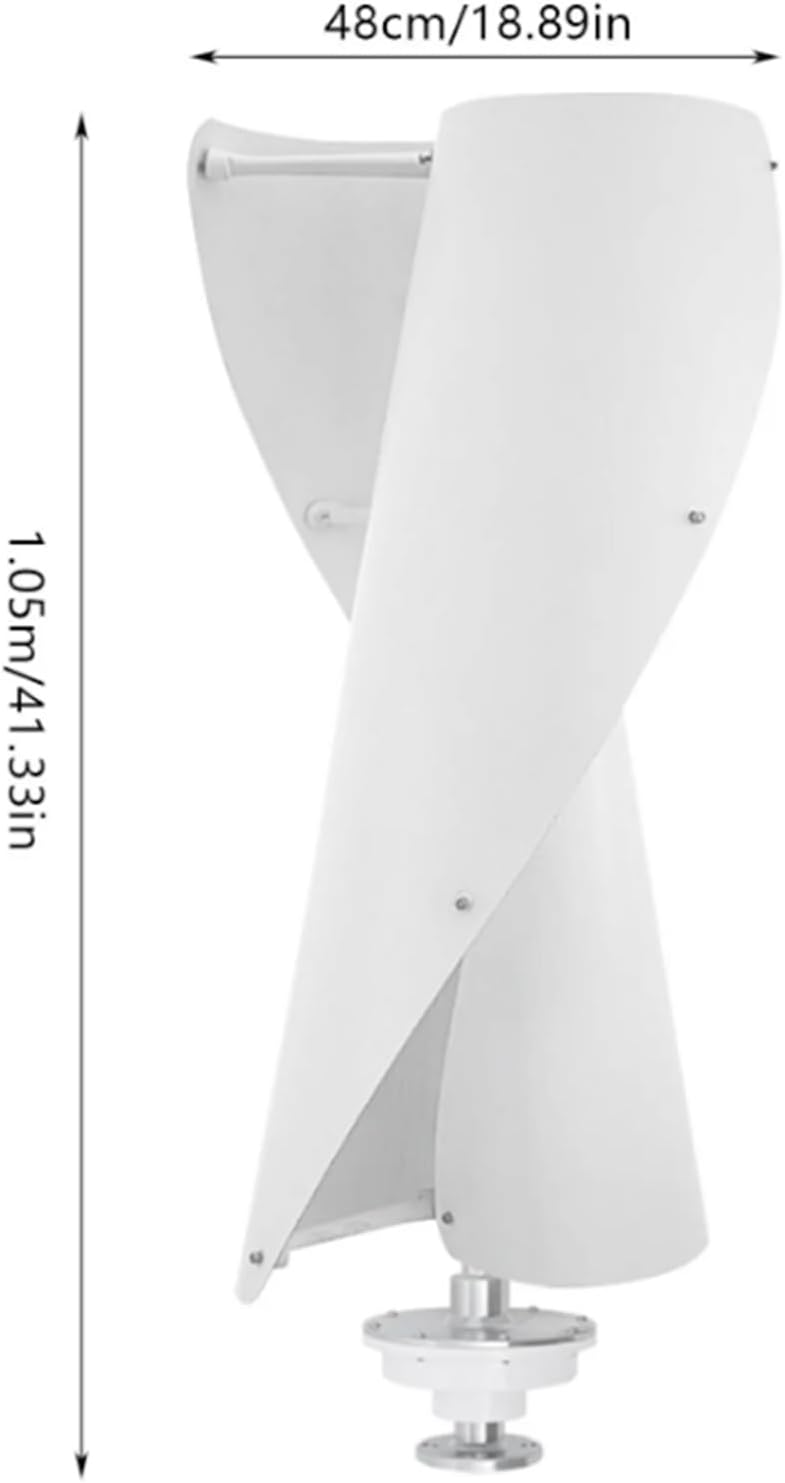 5000W Wind Turbine Generator Kit 12V 24V 48V 220V Vertical Spiral Wind Turbine Low Start Wind Speed Suitable for Emergency Power Generation