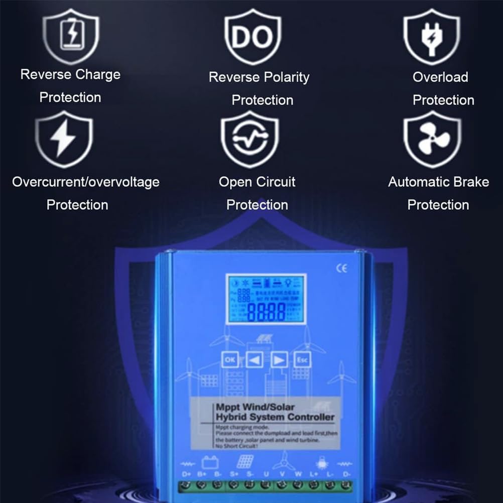 12v,HYZHANHONG New Upgraded Wind Solar Hybrid Charge Controller 8000W-12000W 12V/24V/48V MTTP Auto Distinguish Off Grid Wind Turbine Solar Charg Controller 12000W