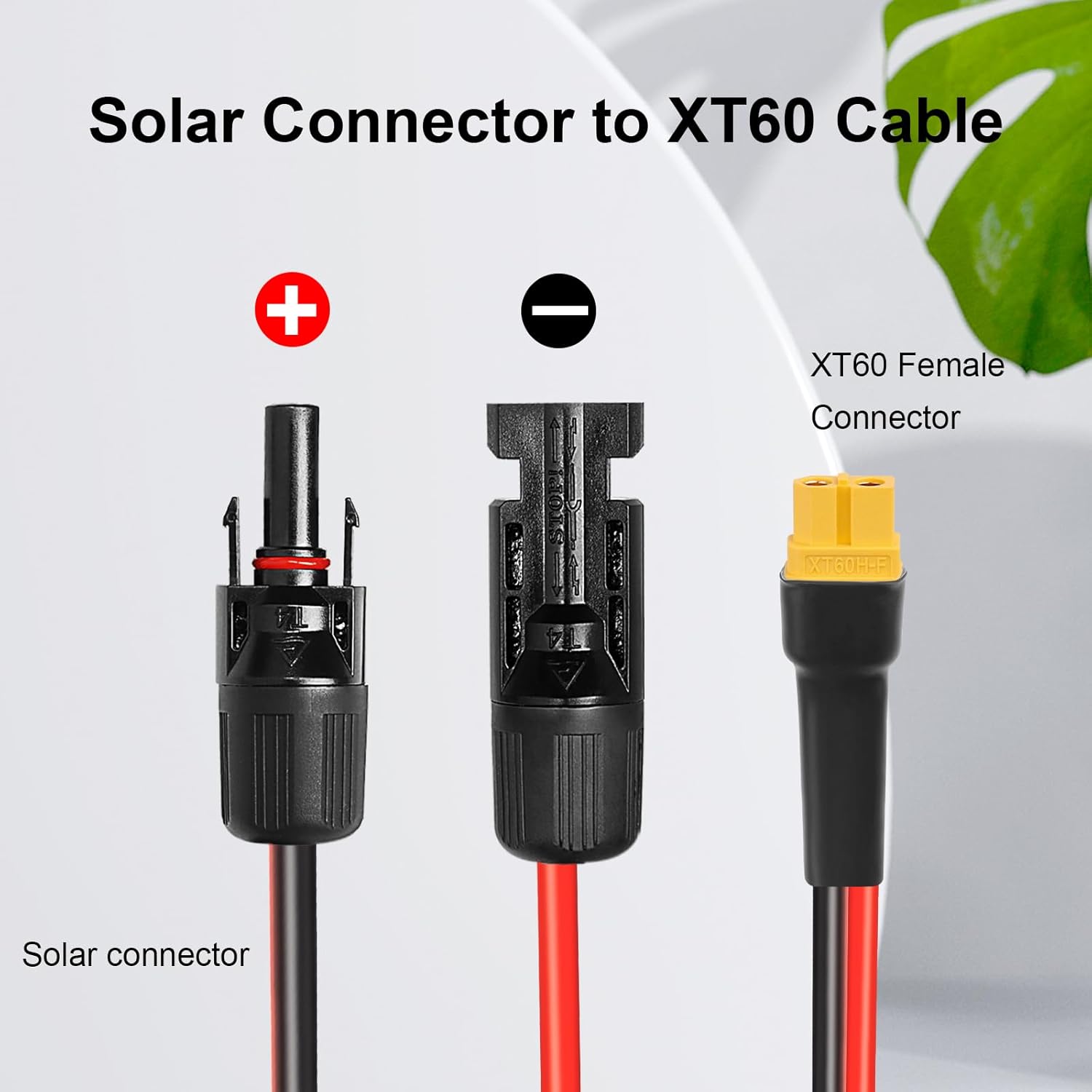 XRDS -RF Solar Connector to XT60 Cable 50FT, 10AWG Solar to XT60 Female Extension Cable, 600V Rated Power Cable for Solar Panels, Batteries, Power Stations – Heavy-Duty High Current Transfer