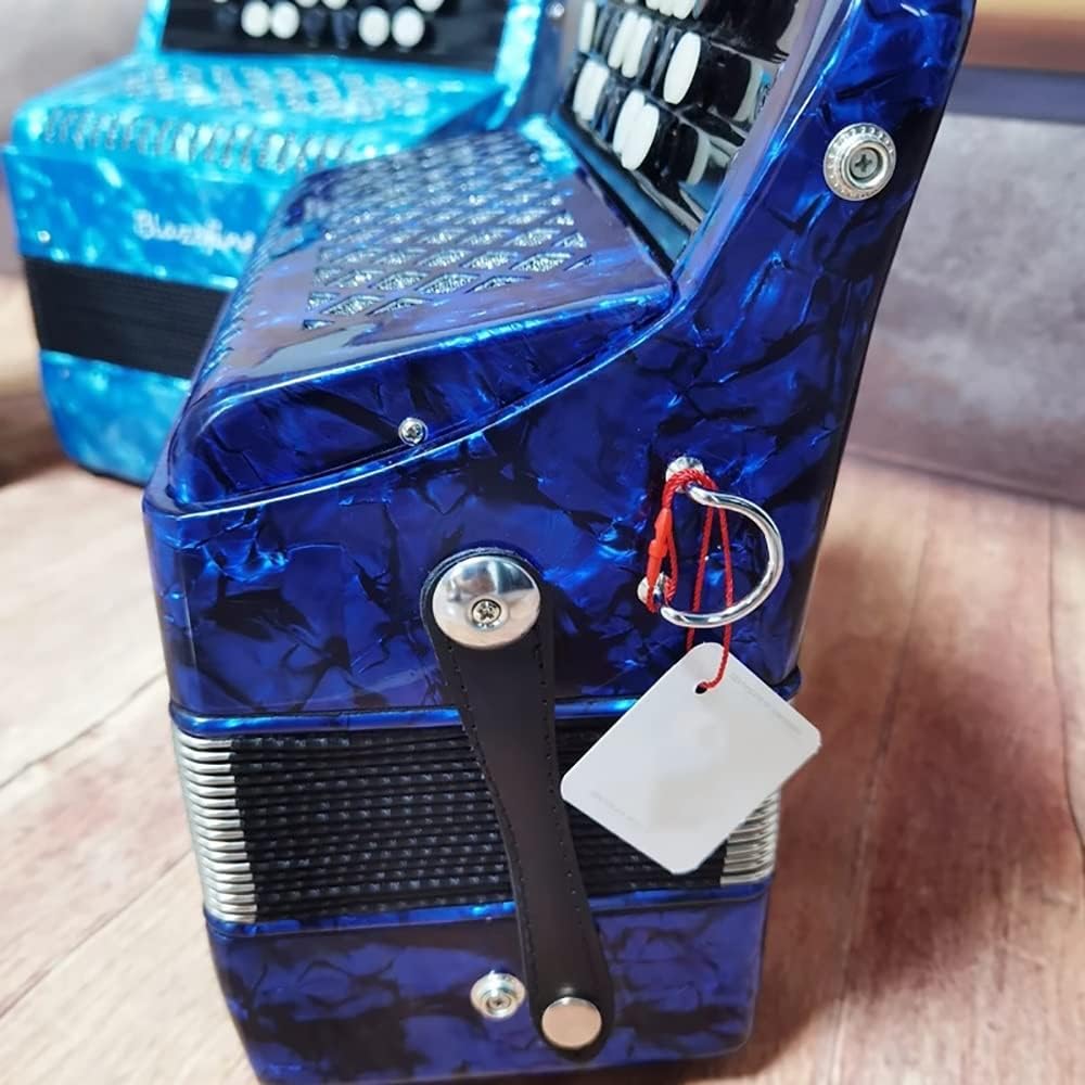 22 Keys 8 Bass Accordion Concertina, Music Accordion Instrument, with Strap and Accordion Backpack, Excellent Gift for Children and Friends