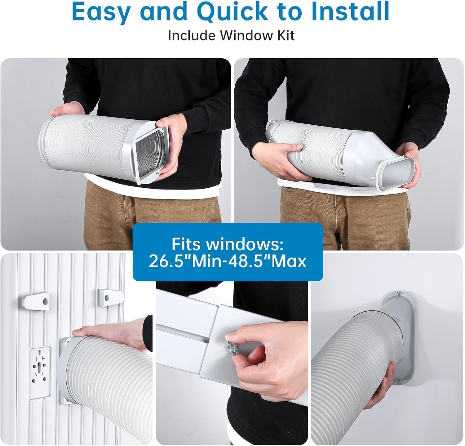 8000 BTU Portable Air Conditioner, 4-In-1 Quiet Portable AC Unit Up to 350 Sq.Ft, Portable Ac With Cooling, Fan, Dehumidifier,Energy Saving & Remote Control, for Rooms/Living Room, White