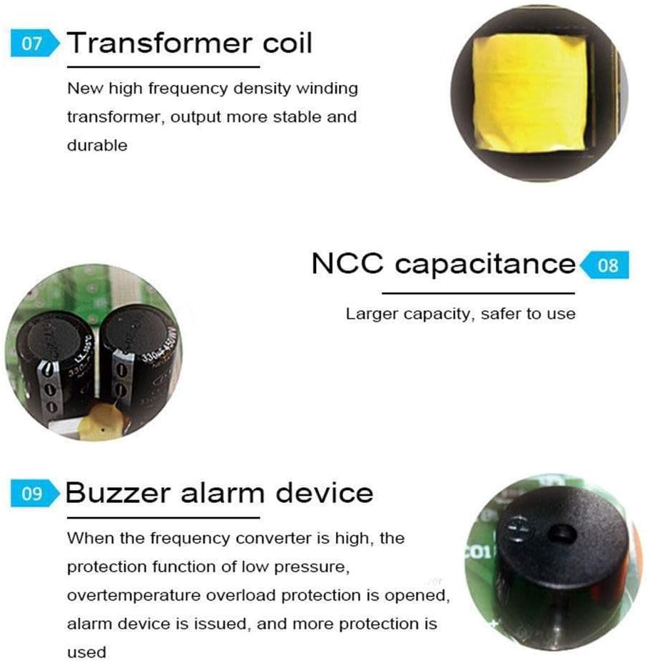 Pure Sine Wave Power Inverter 3000W/6000W Peak Converter DC 12V 24V to AC 110V 220V with LED Display & Dual Universal Sockets for RV Truck Car Boat,24Vto110V