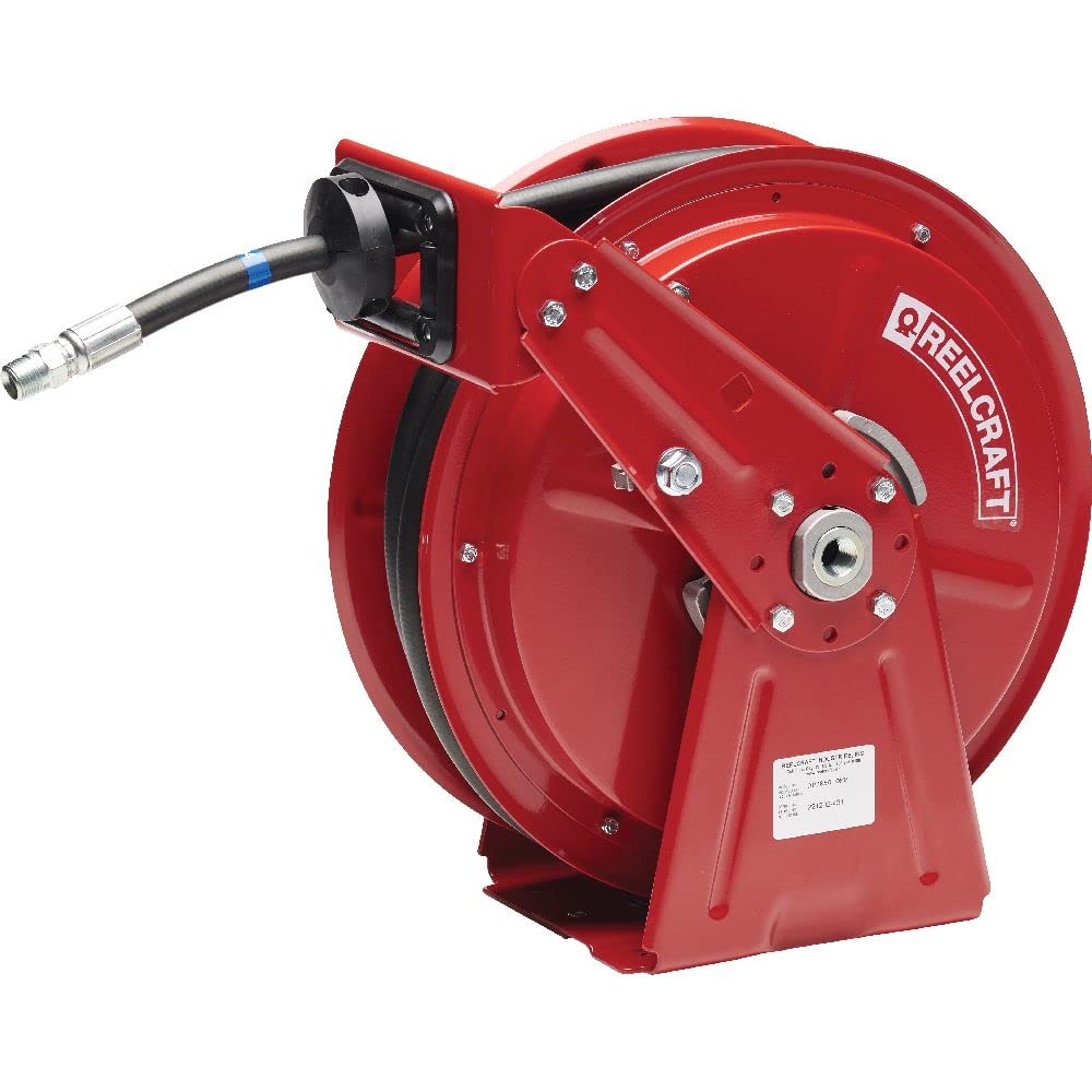 Reelcraft DP7850 OMP Heavy Duty Compact Dual Pedestal Hose Reel, 1/2