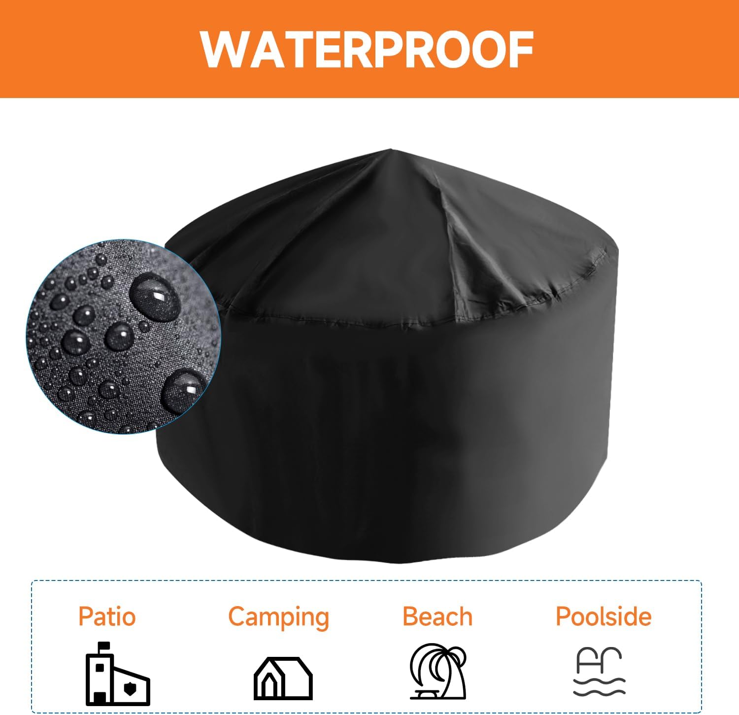 32-Inch Round Fire Pit Table, Metal Wood Burning Fireplace/Firepit with Fire Grate, Spark Screen Lid, Steel Bowl, Poker