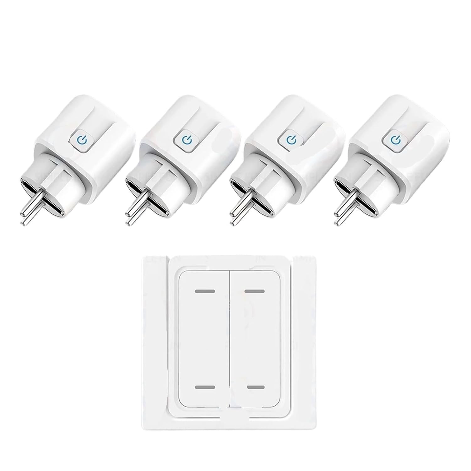 EU 220V Remote Control 16A Magnetic Panel Switch Power Socket(4 Socket 1 Remote)