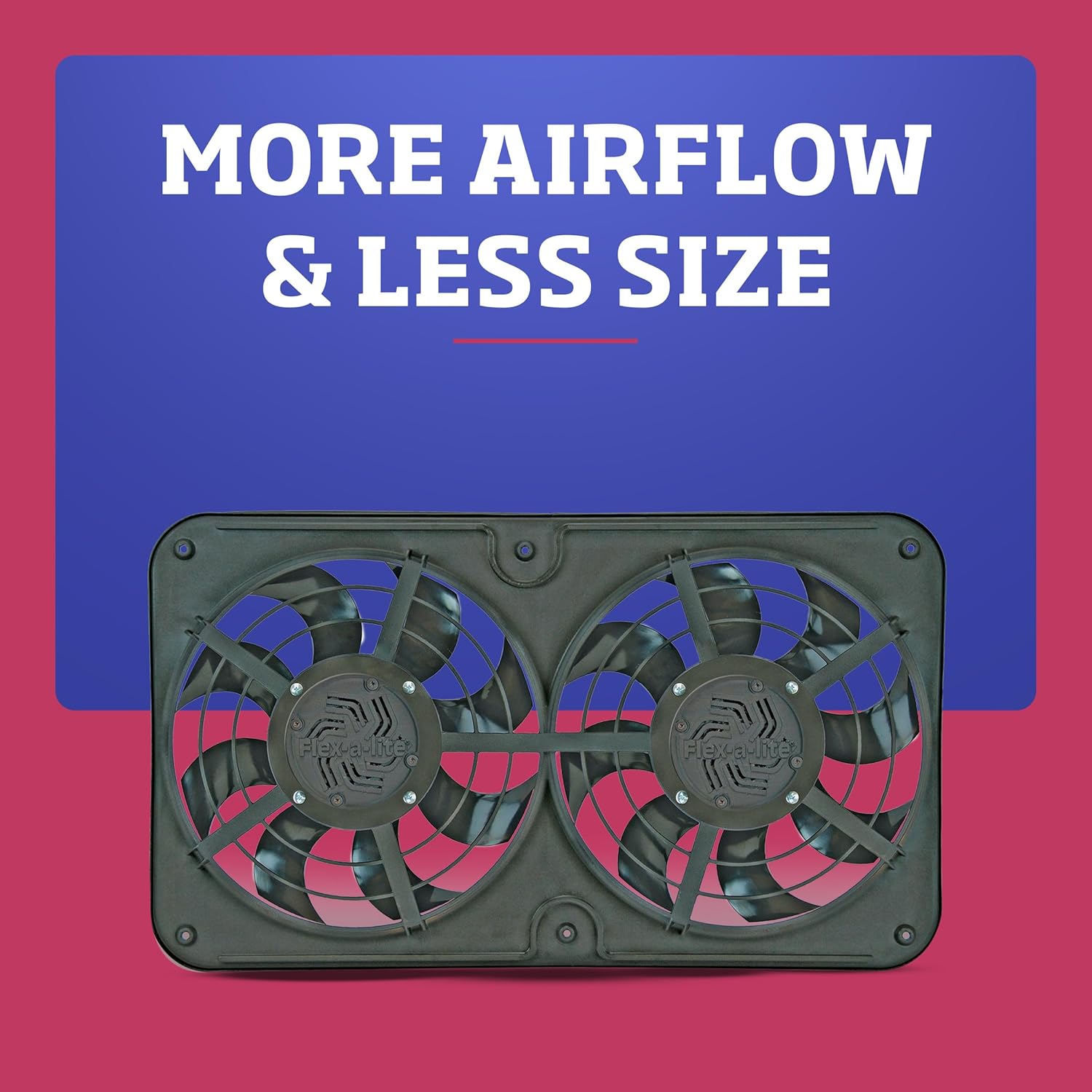 Flex-A-Lite X-Treme Dual S-Blade Electric Fan, Pusher-Puller / Reversible Fan (480), Car Accessories, 12 Inches