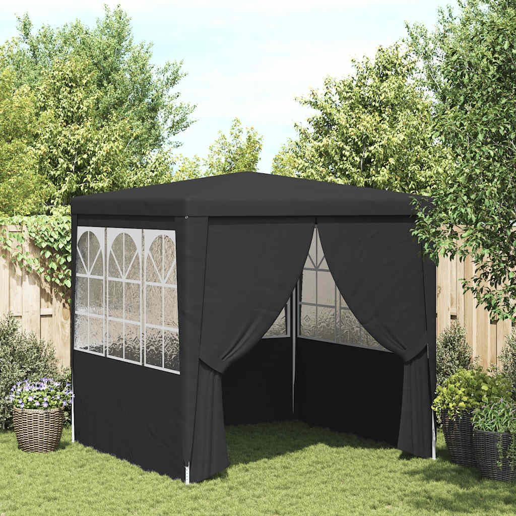 Party Tent Anthracite Polyethylene 8.2x8.2 ft, Outdoor Canopy for Gatherings, Weather-Resistant Gazebo, Durable Steel Frame, Easy Setup Outdoor Structures