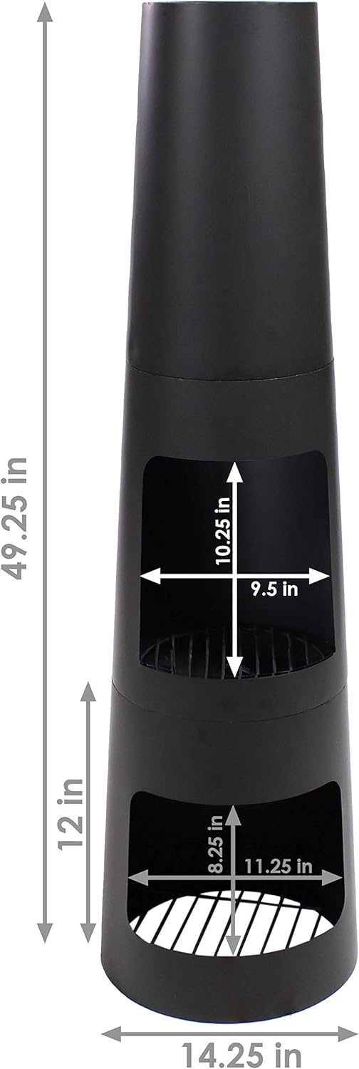 Sunnydaze Chiminea Outdoor Fireplace - Chiminea Fire Pit with Poker and Cover - Outdoor Wood-Burning Fire Pit - Black