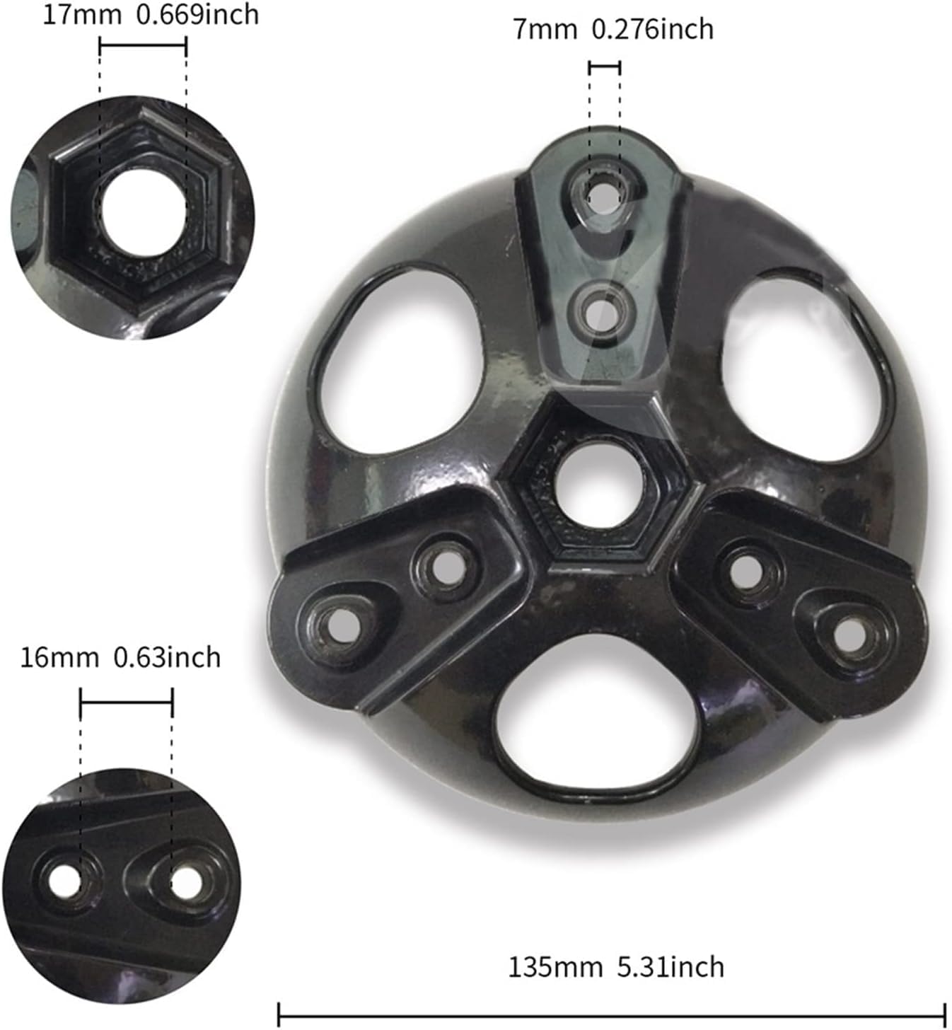 CAJUCA Small Horizontal Wind Turbine Accessories Diameter 135Mm 3 Pcs Wind Turbine Blade Screw and Nut Kit Hub and Cover