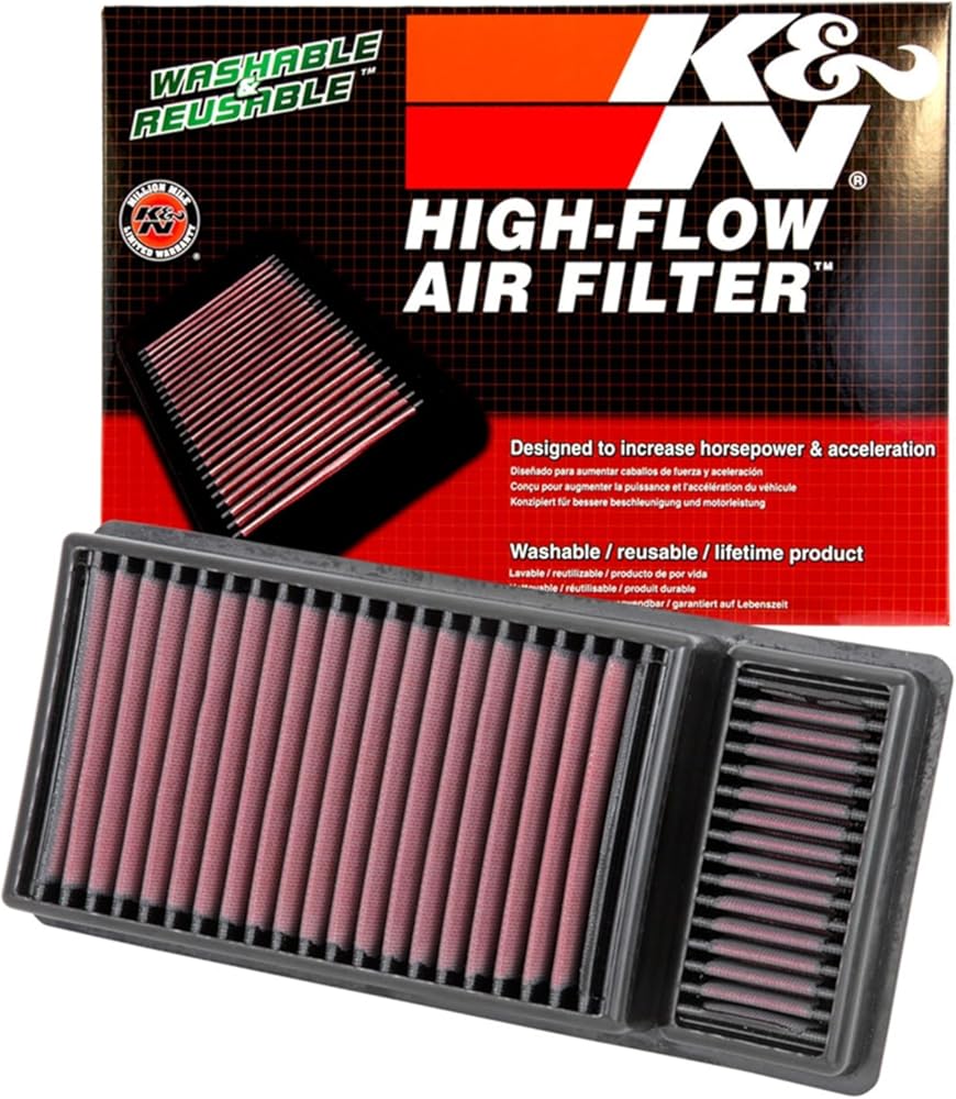 K&N High-Flow Original Lifetime Engine Air Filter: Increase Power: Premium, Washable: Compatible with 2011-2016 FORD: F250, F350, F450, F550, F650, 33-5010