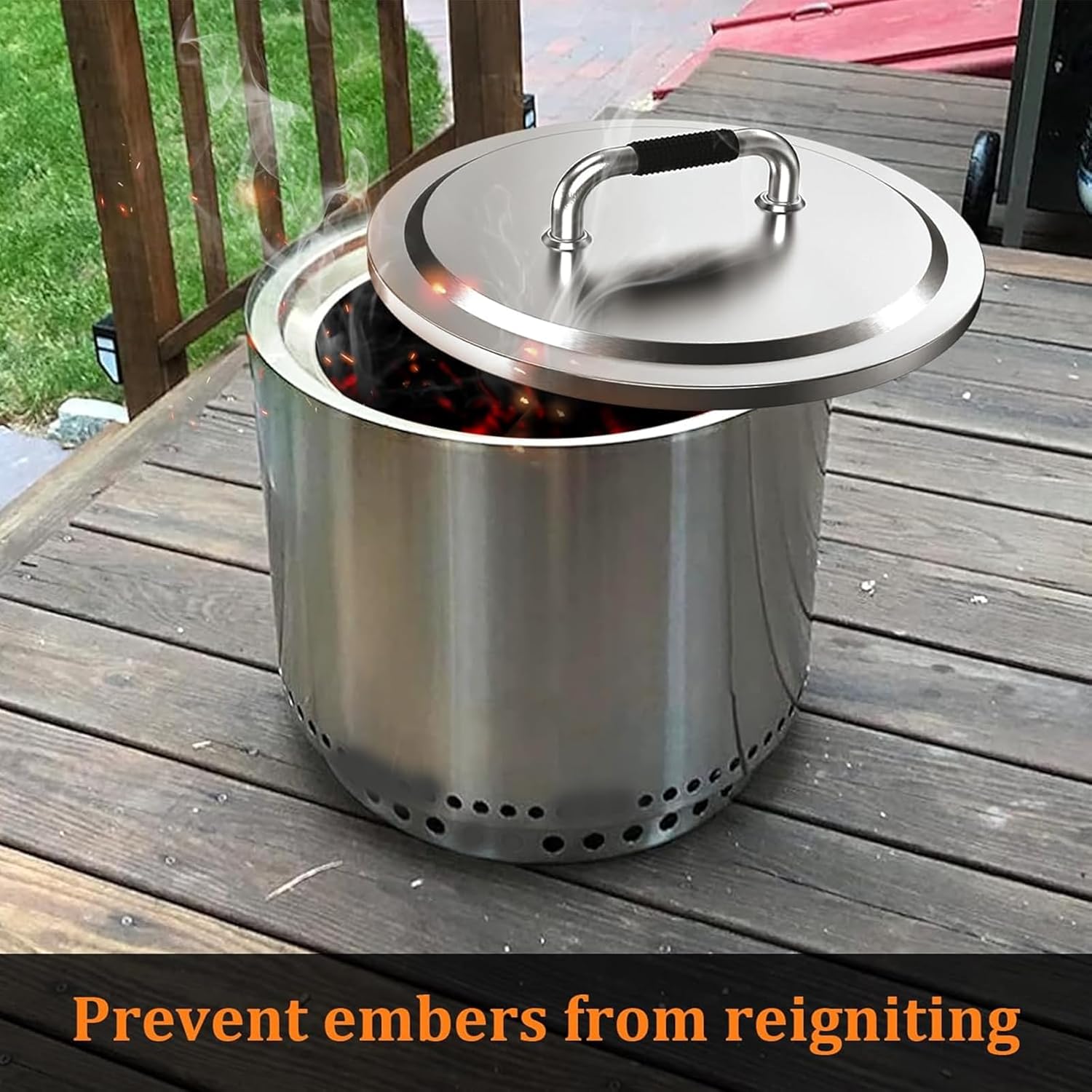 Uniflasy Fire Pit Lid for Solo Stove Yukon, 304 Stainless Steel 27