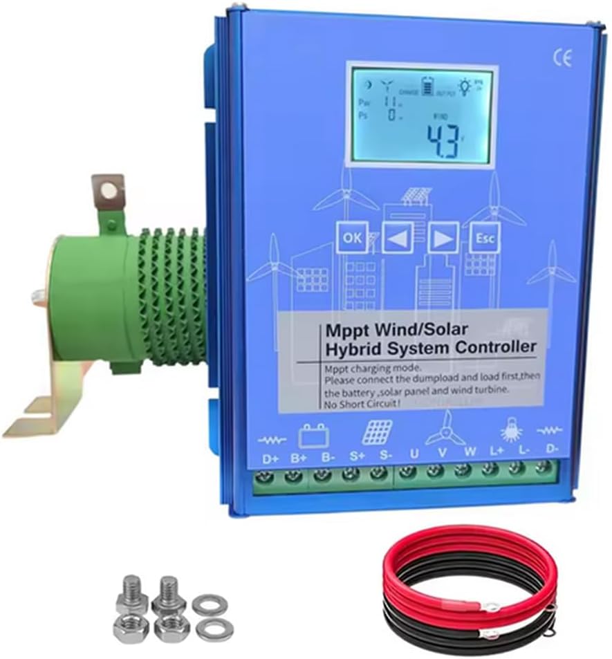 48v,HYZHANHONG 3000W-6000W Hybrid MPPT Wind and Solar Controller, Charging Regulator with MPPT Boost Charge Regulator,12V 24V 48V