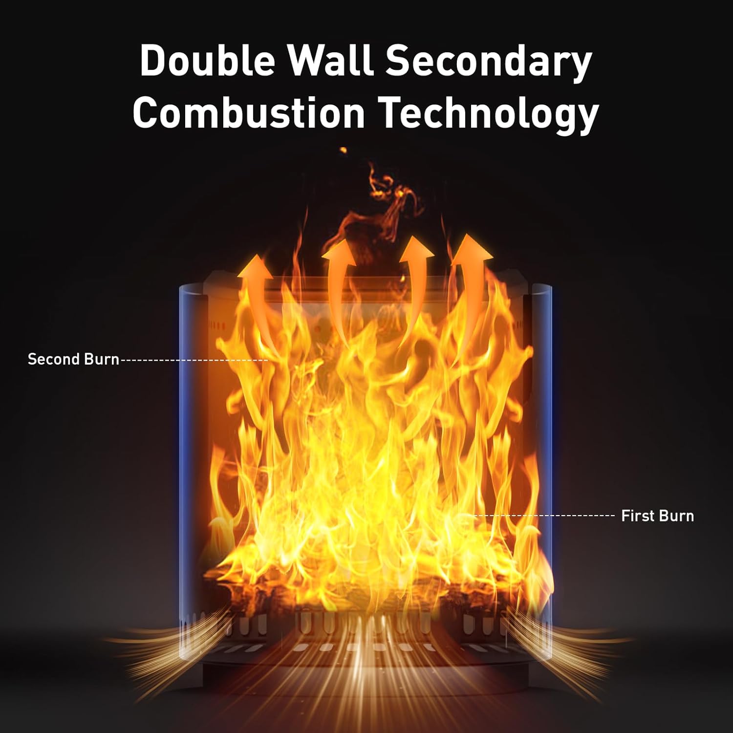 HOMPUS 17in Stainless Steel Portable Fire Pit for Outside, Smokeless Firepit, Wood Burning Lightweight Fire Pits & Outdoor Fireplaces with Removable Ash Pan & Bag