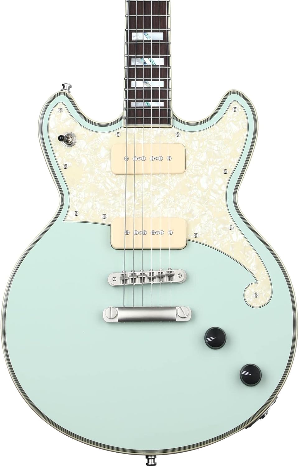 D'Angelico 6 String Solid-Body Electric Guitar, Right, Sage (DADBRISAGESNS)