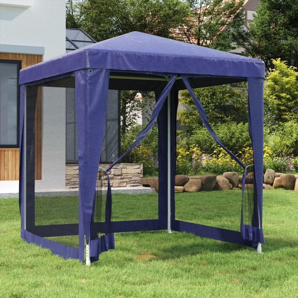 Party Tent with 4 Mesh Sidewalls Blue 6.6'x6.6' HDPE,Versatile Use: for a Range of Events, Including Weddings, barbecues, and Festivals Outdoor Living, Patio Furniture & Accessories
