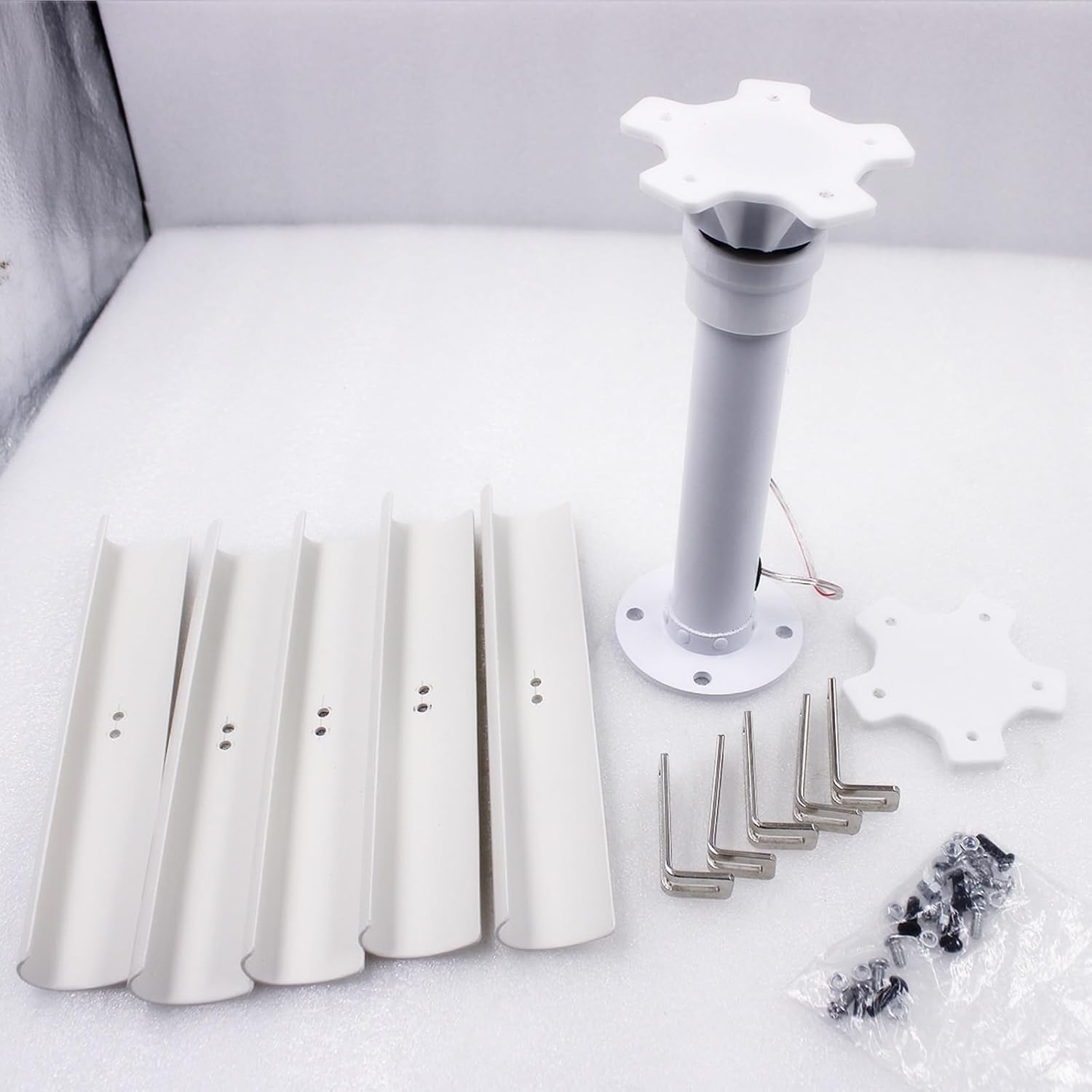 DIY 35W Vertical Axis Wind Generator Model DIY 5 Blades Three-Phase Permanent Magnet Brushless Generator Portable Generator Low Speed ​​Outdoor Windmill