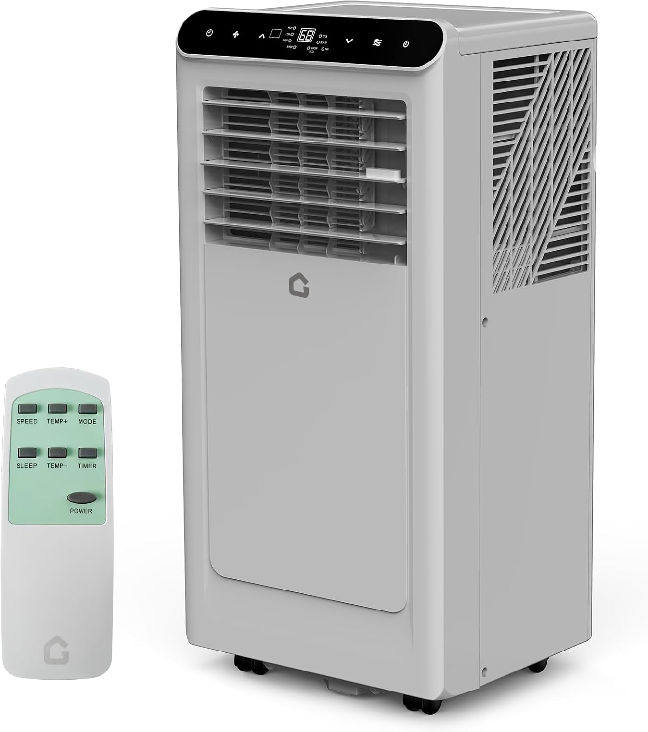 8,000 BTU Portable Air Conditioner, 4-In-1 Portable AC Units for Rooms with Fan, Dehumidifier, Cools Up to 350 Sq.Ft. Room Air Conditioner, Remote, Auto Swing, Quite Opration, Timer, Grey