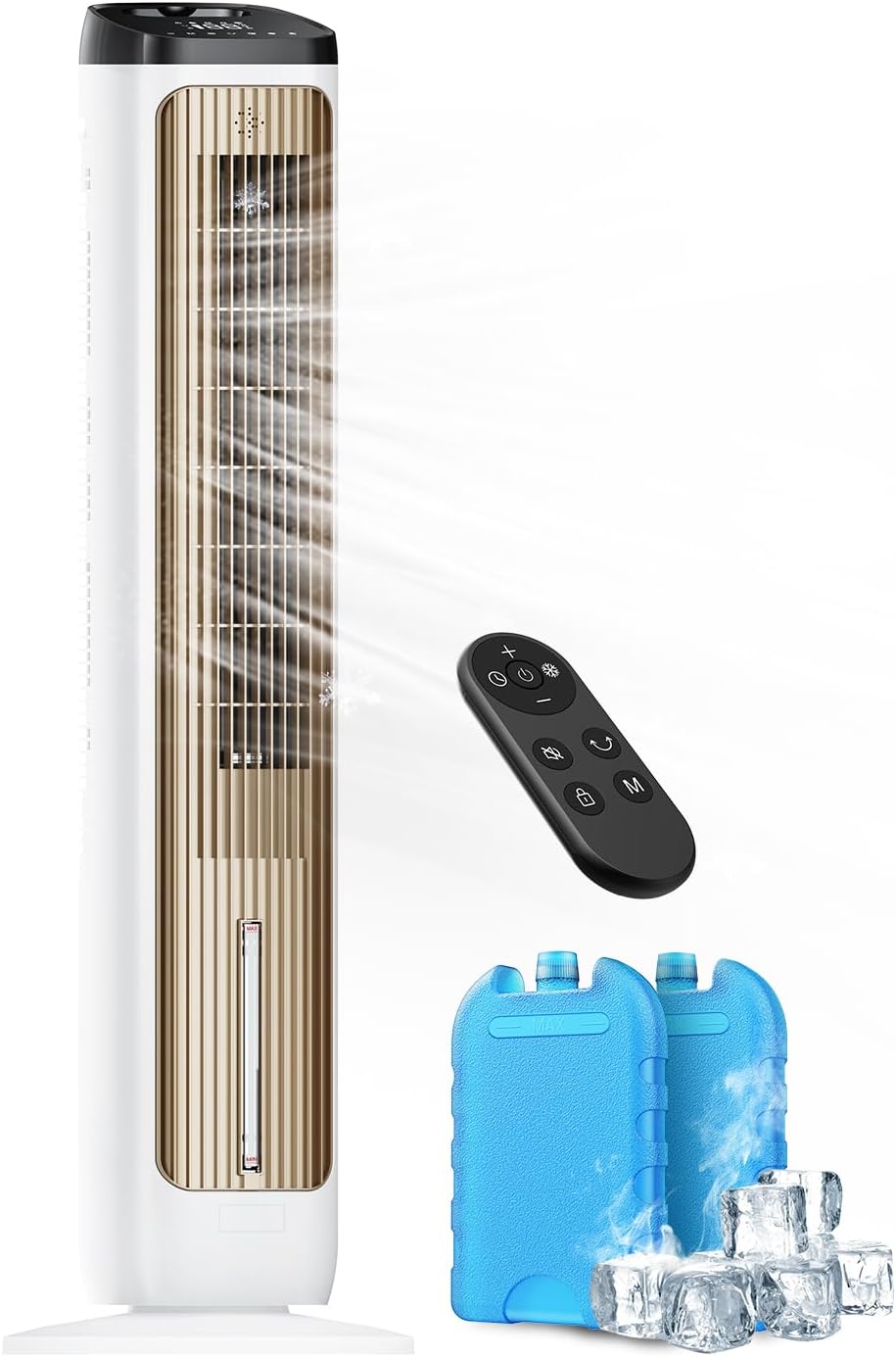 Fans That Blow Cold Air: PNTCK Tower Fans Air Cooler for Bedroom, Office, Small Room - Portable Evaporative Air Cooler with Ice Packs, 12H Timer, 3 Speeds, 4 Modes, 20FT Remote, 80° Oscillating