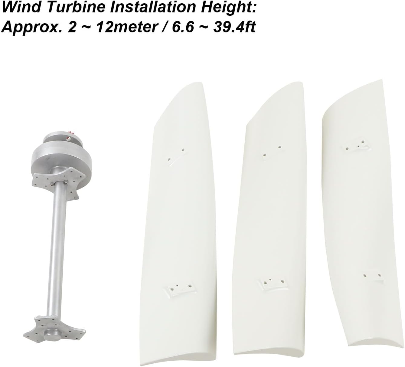 Walfront Vertical Wind Turbine Generator Kit with MPPT Controller Low Vibration and Noise Maglev for Marine RV Home 800W (12V)