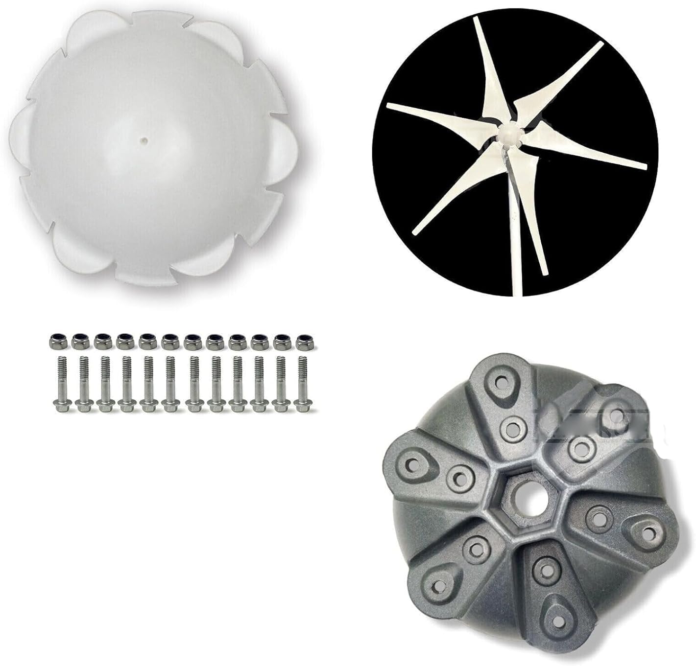 CAJUCA 3/5/6 Blade Hub Cover Home Wind Turbine Generator Suitable for 3 5 6 Blade Durable Universal Hub