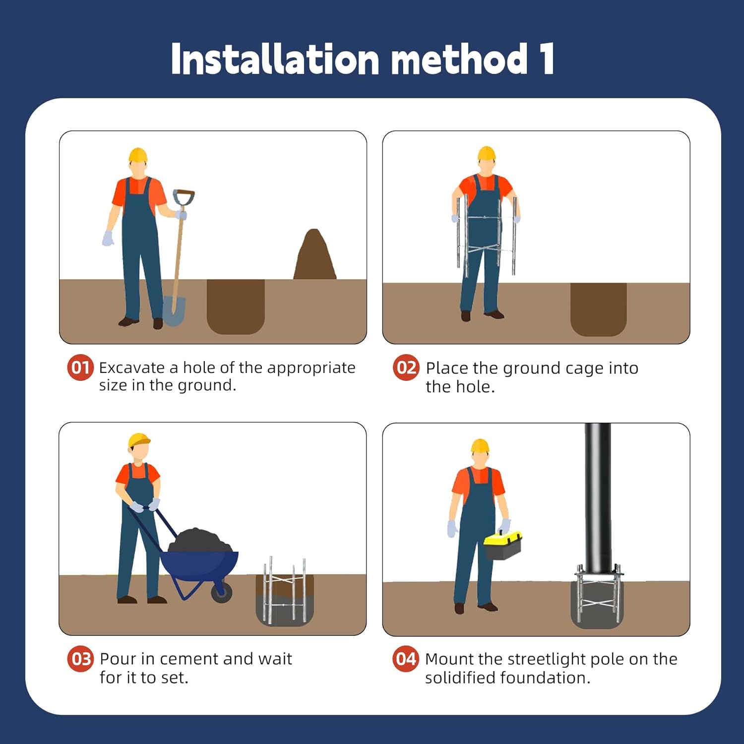 Street Light Pole 20Ft, Street Light Poles for Outdoor Lighting,Solar Pole Accessory for Street, Suitable for Basketball Courts, Parking Lots, Residential Areas, Park (20FT)