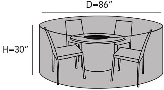 Covermates Prestige Round Fire Pit Chair Set Cover – Heavy-Duty Water-Resistant Outdoor Patio Protection with 900D Polyester, Mesh Air Vents, Buckle Straps & Drawcord Hem, ROUND 86DIAMETER x 30H, Clay