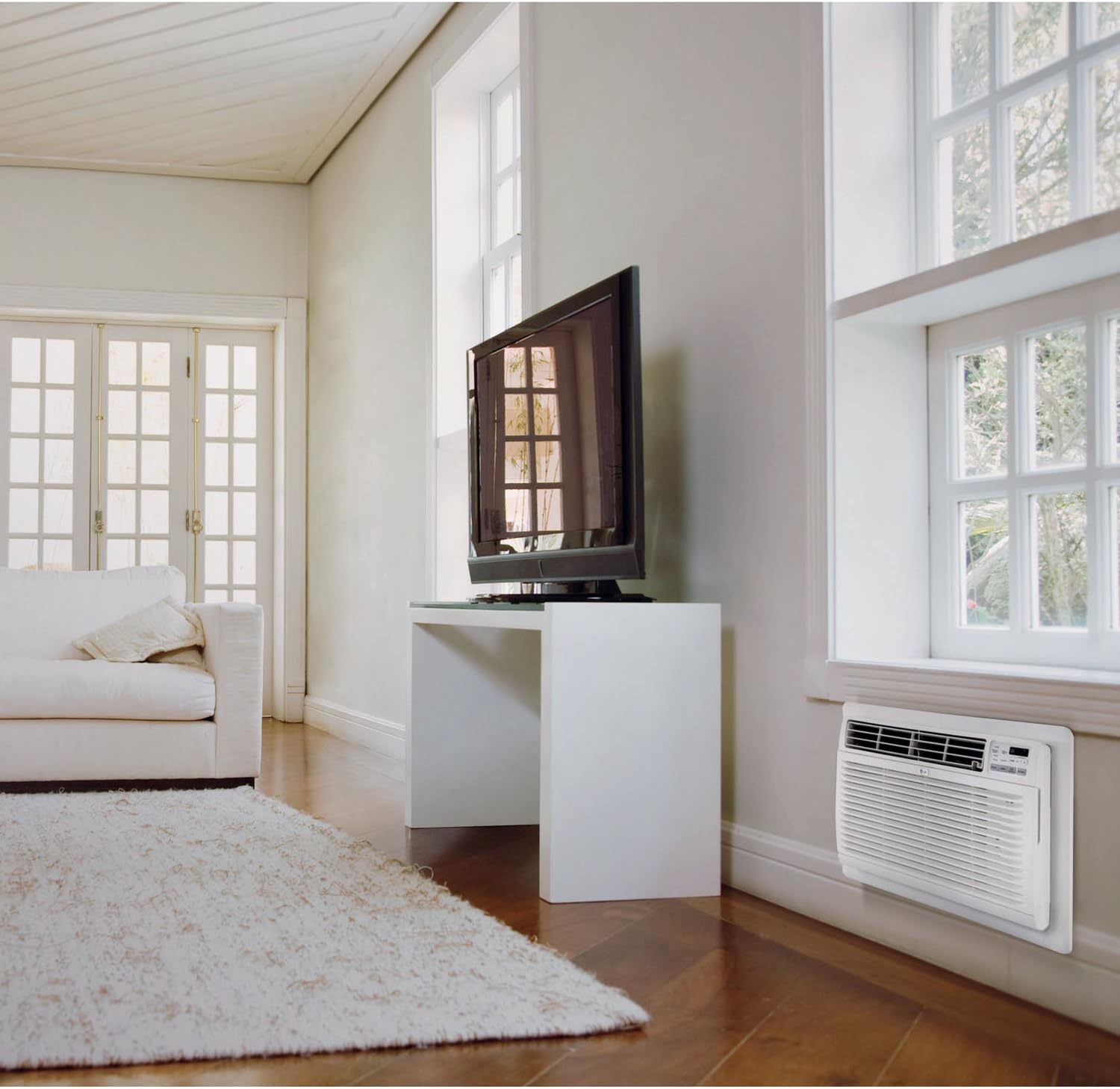 LG 10,000 BTU Through the Wall Air Conditioner, 115V, Cools up to 440 Sq. Ft. for Bedroom, Living Room, Apartment, with Remote, 3 Cool & Fan Speeds, Wall AC Unit, White