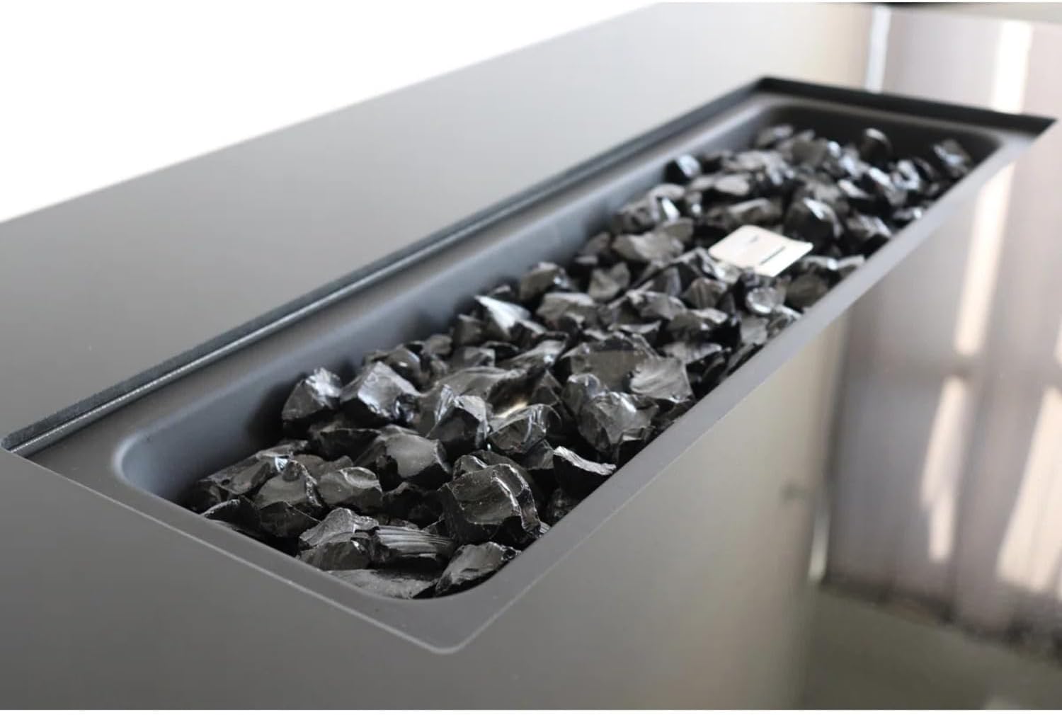 43 Inch Rectangle Propane Fire Pit, Outdoor Fire Pit Table, 50,000 BTU Steel Gas Fire Pits with Lid, Cover and Lava Rock for Outside Patio Deck Garden Backyard - Gray