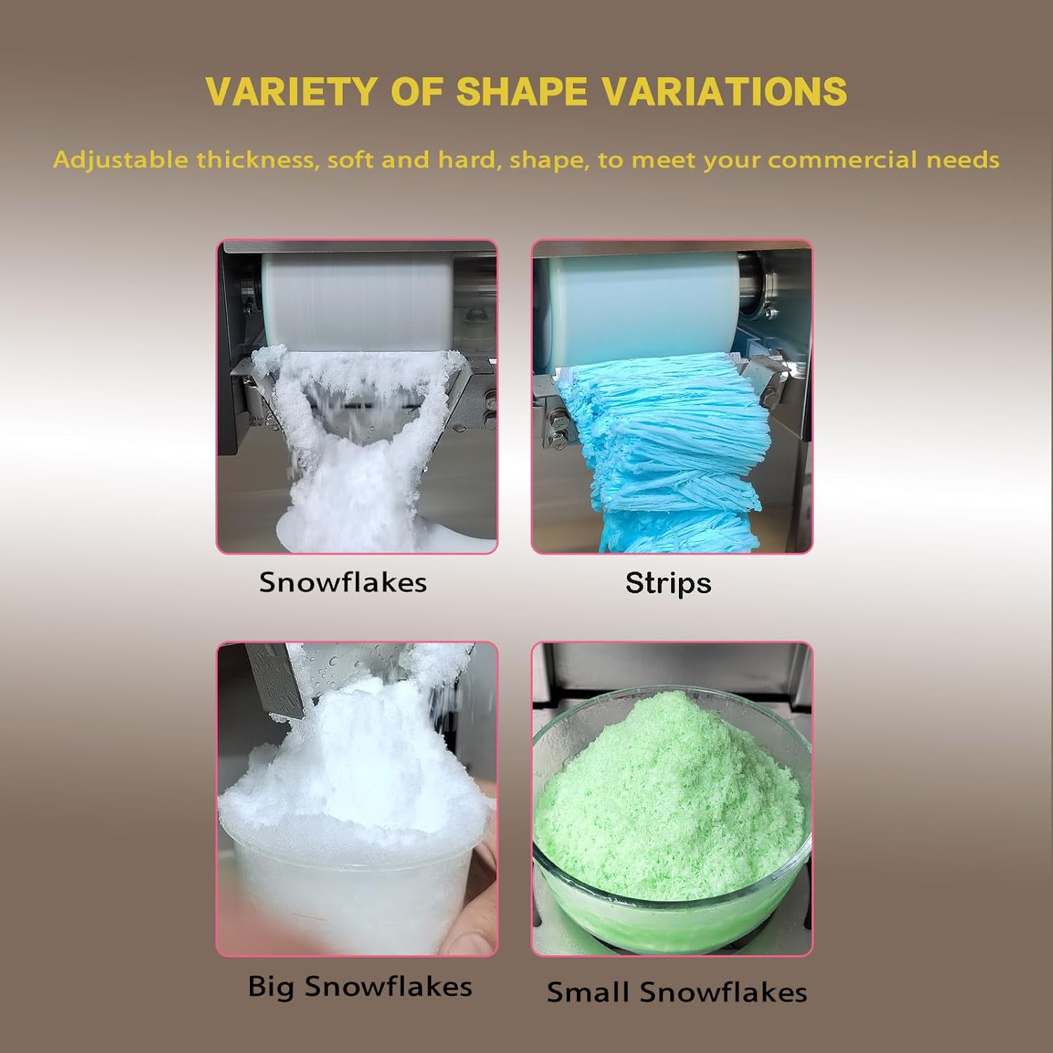 Kolice Commercial Automatic Shaved Ice Machine, 275 lbs/day Snow Cone Shaver, Snowflake Ice Machine, Air Cooling for Restaurant, Milktea Shops, Food Van, Home etc