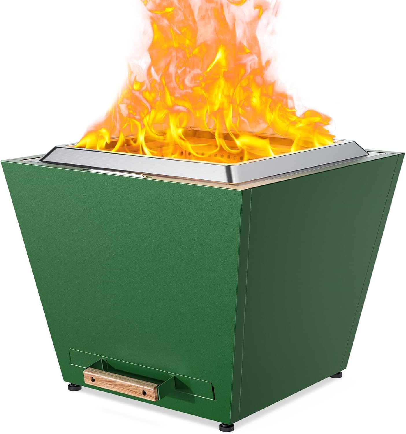 Smokeless Fire Pit, Portable Outdoor Firepits 35 inch, Carry Handle for Backyard Patio Camping Bonfire, Stainless Steel,Cyberpit One, Ideal for 6+ People, Green