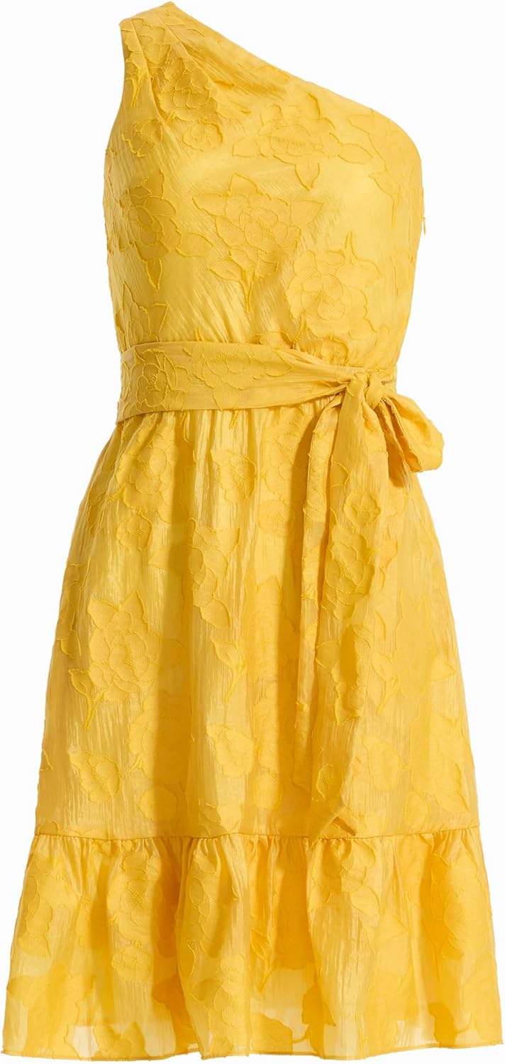 Anne Klein Women's One Shoulder Modern Midi Dress