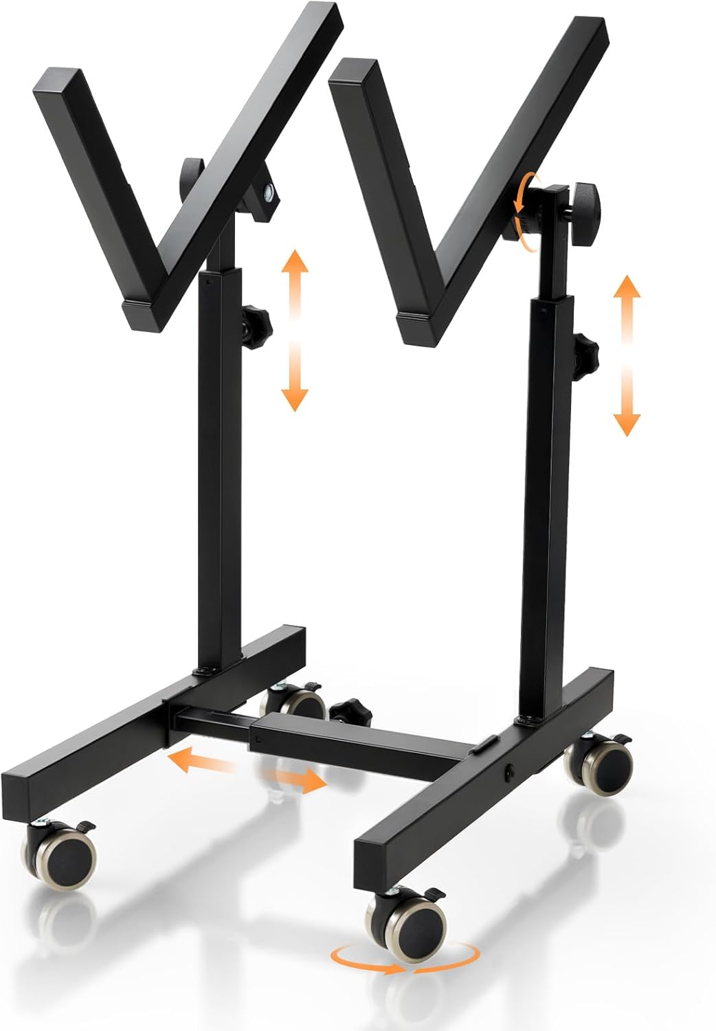 Vangoa Gear Tilt Guitar Amp Stand with 4 Locking Wheels 6 Height 4 Width Adjustable Mobile Amplifier Stand for Home Studio and Stage