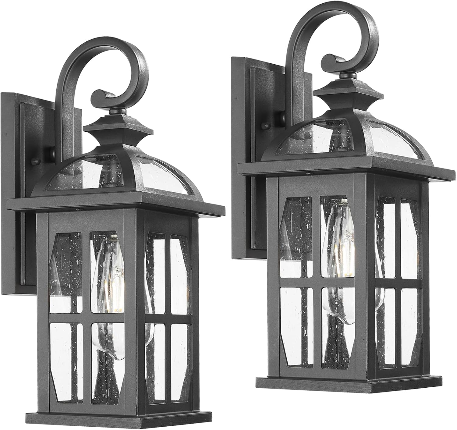 Darkaway Outdoor Wall Lights, Exterior Light Fixture with Seeded Glass, Aluminum Anti-Rust Exterior Lights Sconces Lighting for House Porch Yard Hallway Doorway Garage