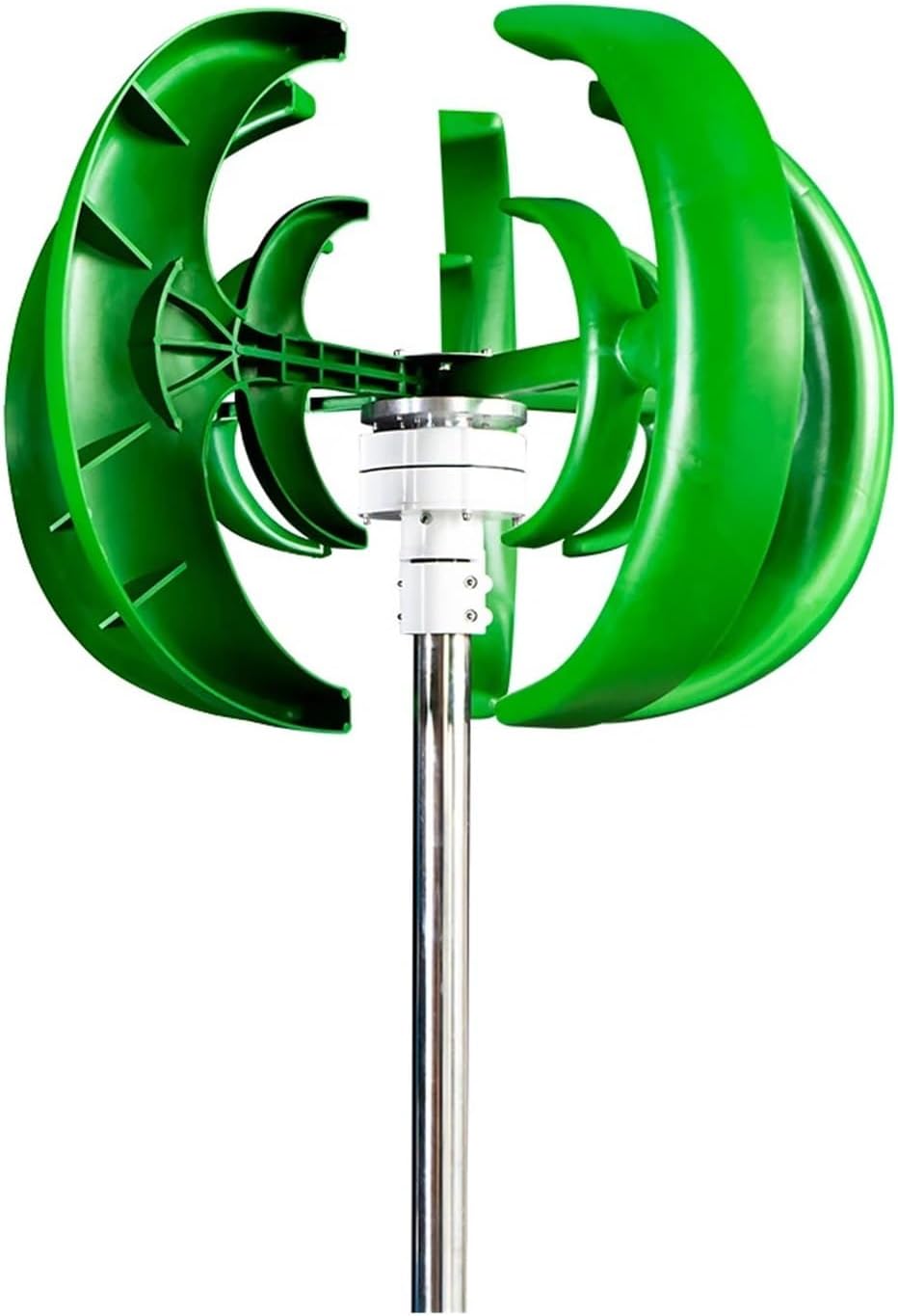 Wind Turbine Generator Kit, 3000W Vertical Wind Turbine with Free Charging Controller Yacht Farm Household Farm for Hybrid Solar Wind System(White,48V)