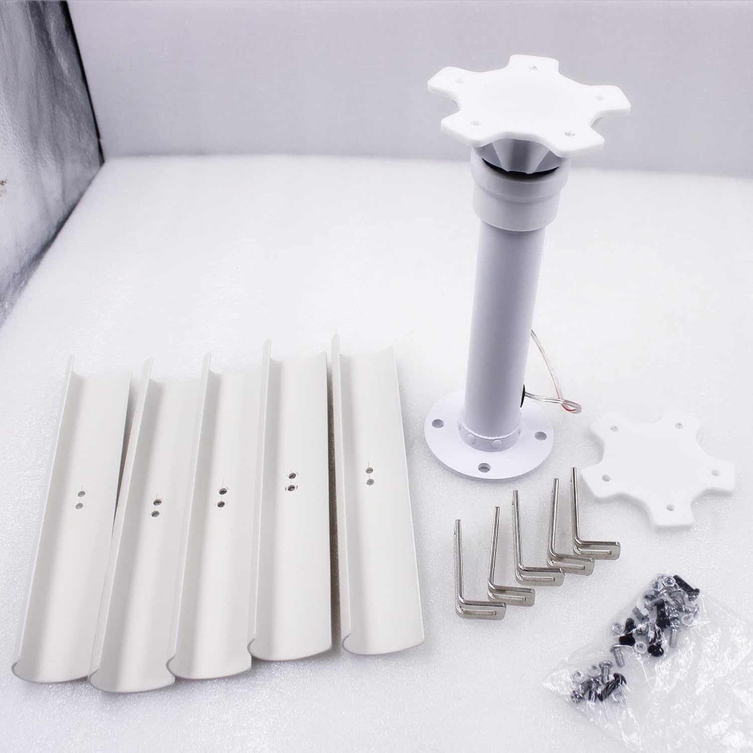 35W Vertical Axis Wind Turbine Model DIY 5 Blades Three Phase Permanent Magnet Brushless Generator Vertical Axis Breeze Portable Low Speed Outdoor Windmill