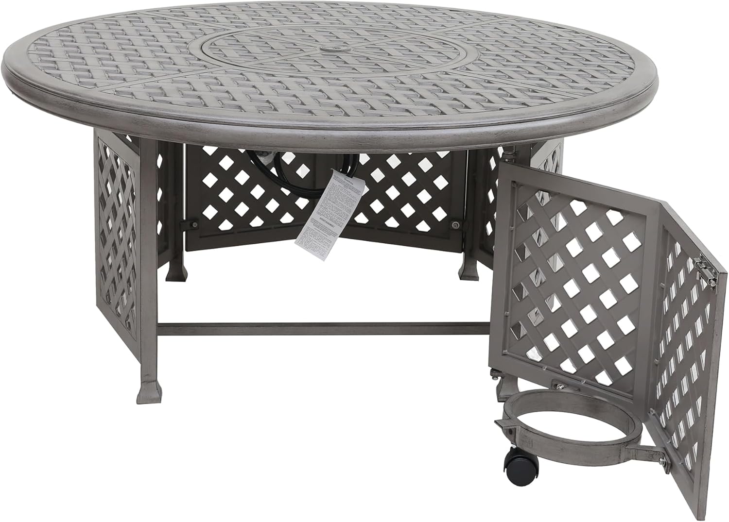 Cast Aluminum Propane Gas Firepit Table, Chat Height
