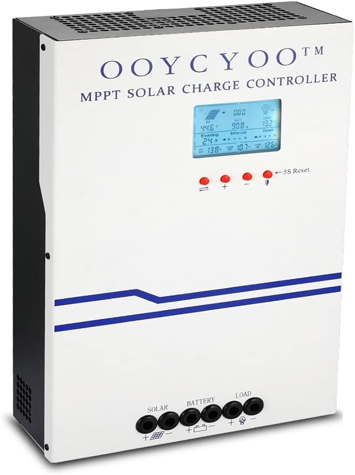 100 Amp MPPT Charge Controller MPPT 12V 24V 36V 48V Auto, 100amp Solar Charge Regulator Max 150V w/LCD Display Work with AGM, Gel, Flooded and Lithium, Max Input Power 5000W