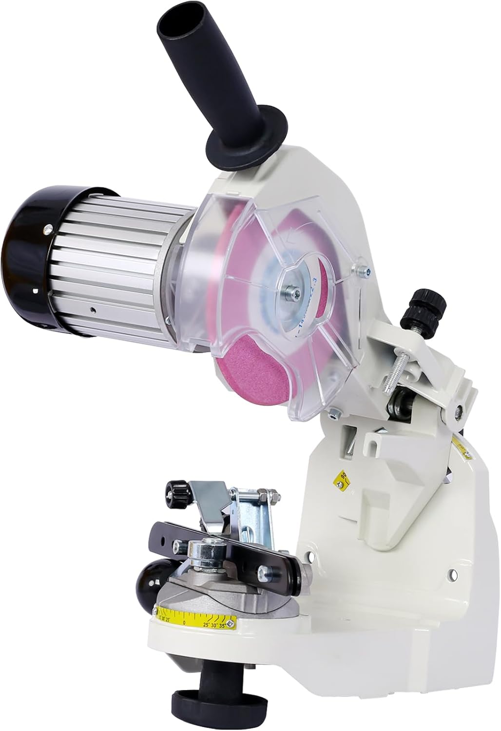 Chainsaw Sharpener Professional Multi-Angle Adjustable Chain Grinder 120-Volt Bench Grinder Universal Saw Chain Sharpener, for All Chainsaw Chains (White)